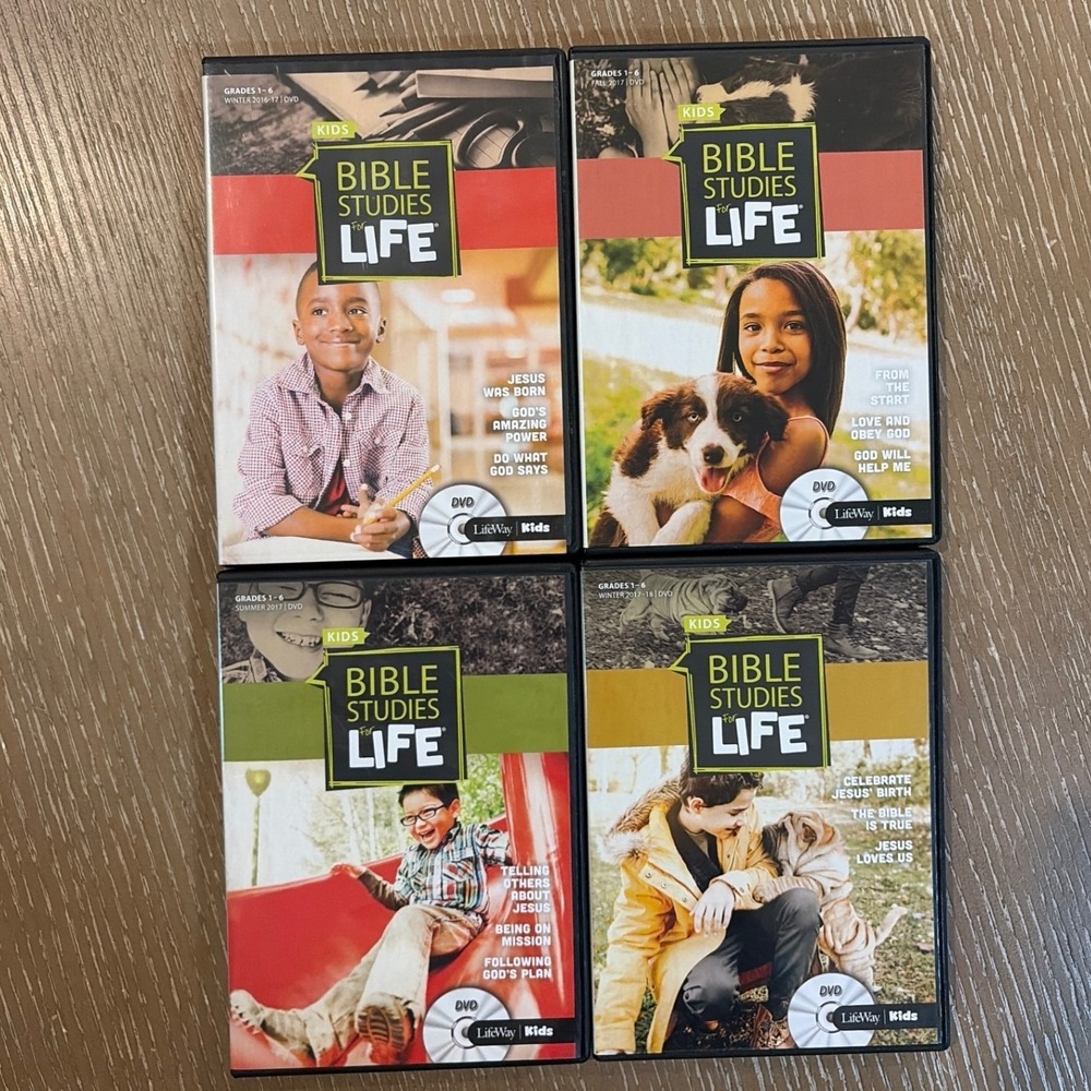 Bible Studies for Life Kids Grade 1-6 DVD Lot of‎ 4 Christian Church Curriculum